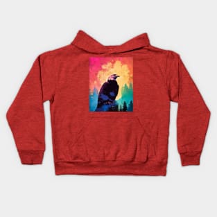 Majestic Eagle Silhouette: Freedom's Colors Kids Hoodie